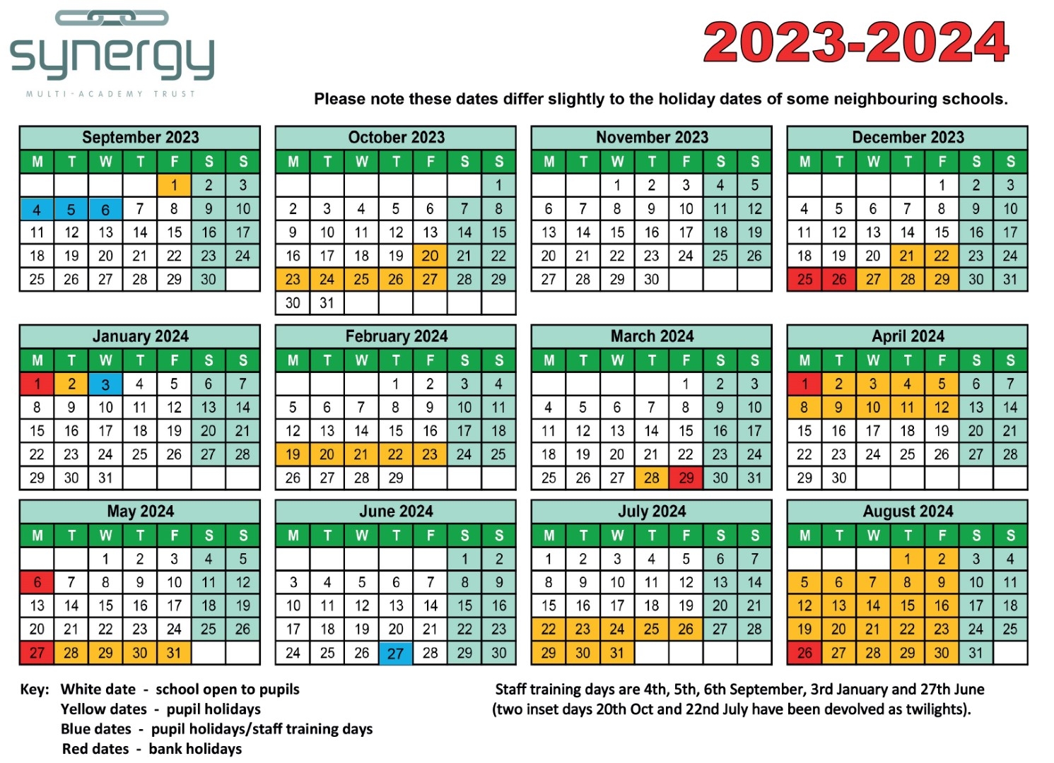 Synergy Term Dates 2023 2024 